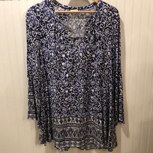 Long sleeve blue dress